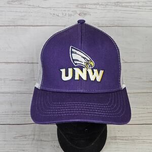 UNW Eagles Hat Northwestern St Paul Mesh Trucker Snapback Men's Purple White